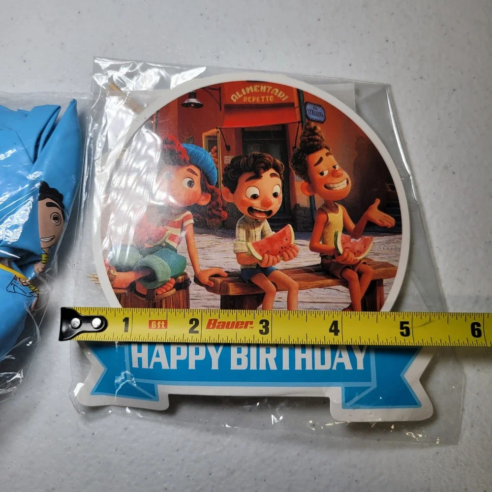 Disney Pixar Luca Birthday Party Supplies Cake Topper Cupcake Balloons‎ Set